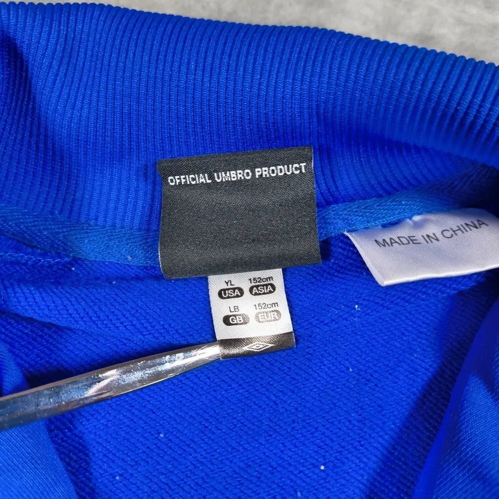 Umbro Track Jacket Youth Large Blue Full Zip Athletic Soccer Warm Up Embroidered